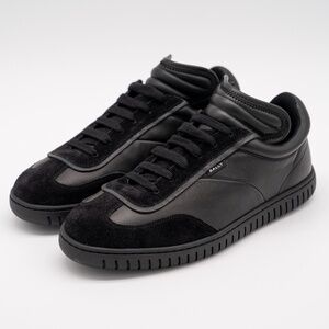 size 8.5 Bally Parrel Black Suede Leather Sneakers